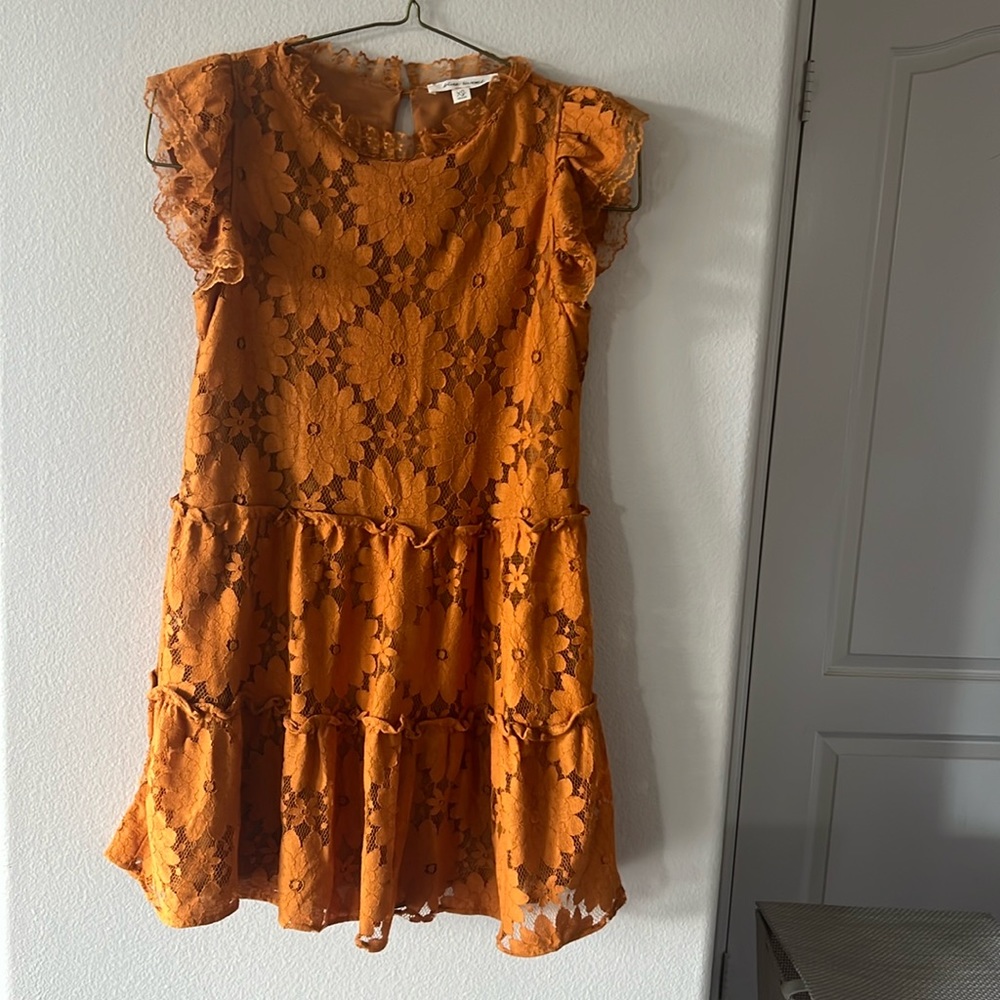 Burnt Orange, Lace dress from Anthropology